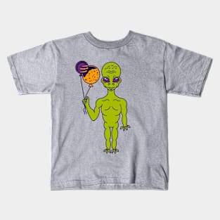 Alien Birthday Party Balloons Kids T-Shirt